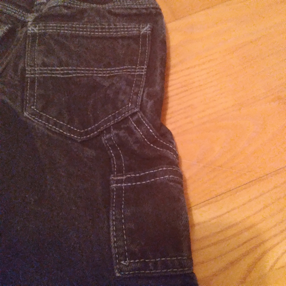 Arizona Jean Company Kids Durable Black-wash Carpenter Jeans Adjustable Waist 2T - Picture 5 of 7